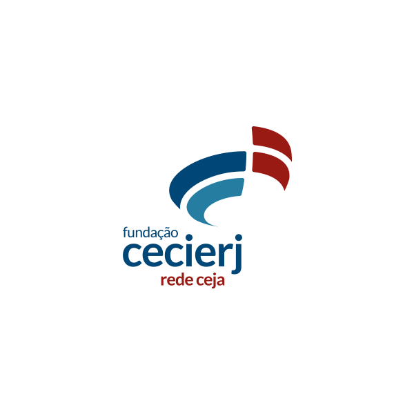 Aplicação em fundo escuro da proposta de logotipo para a Fundação CECIERJ