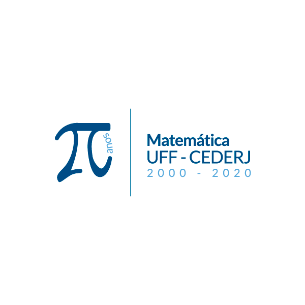 Logotipo comemorativo dos 20 anos da Matemática no Consórcio Cederj